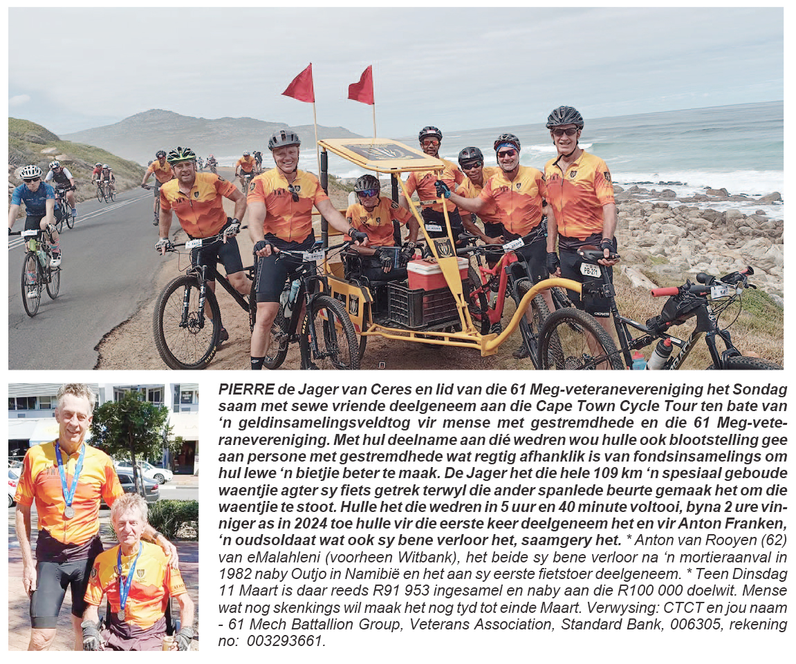 Oudsoldate samel geld in vir gestremdes